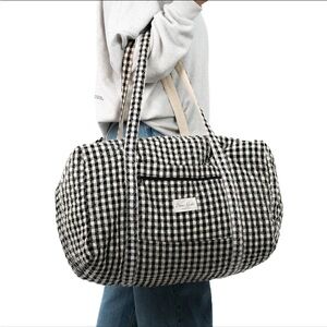 Checkered Black and White Women Bag